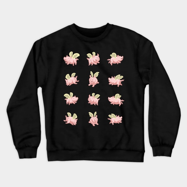 Flying Pigs Crewneck Sweatshirt by Mackaycartoons